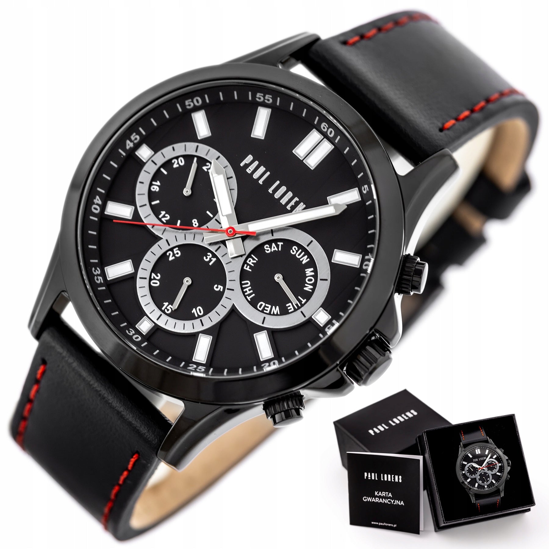 Vyriškas laikrodis "Paul Lorens" - PL8071A2-1A3 + Dėžutė + Graviravimas