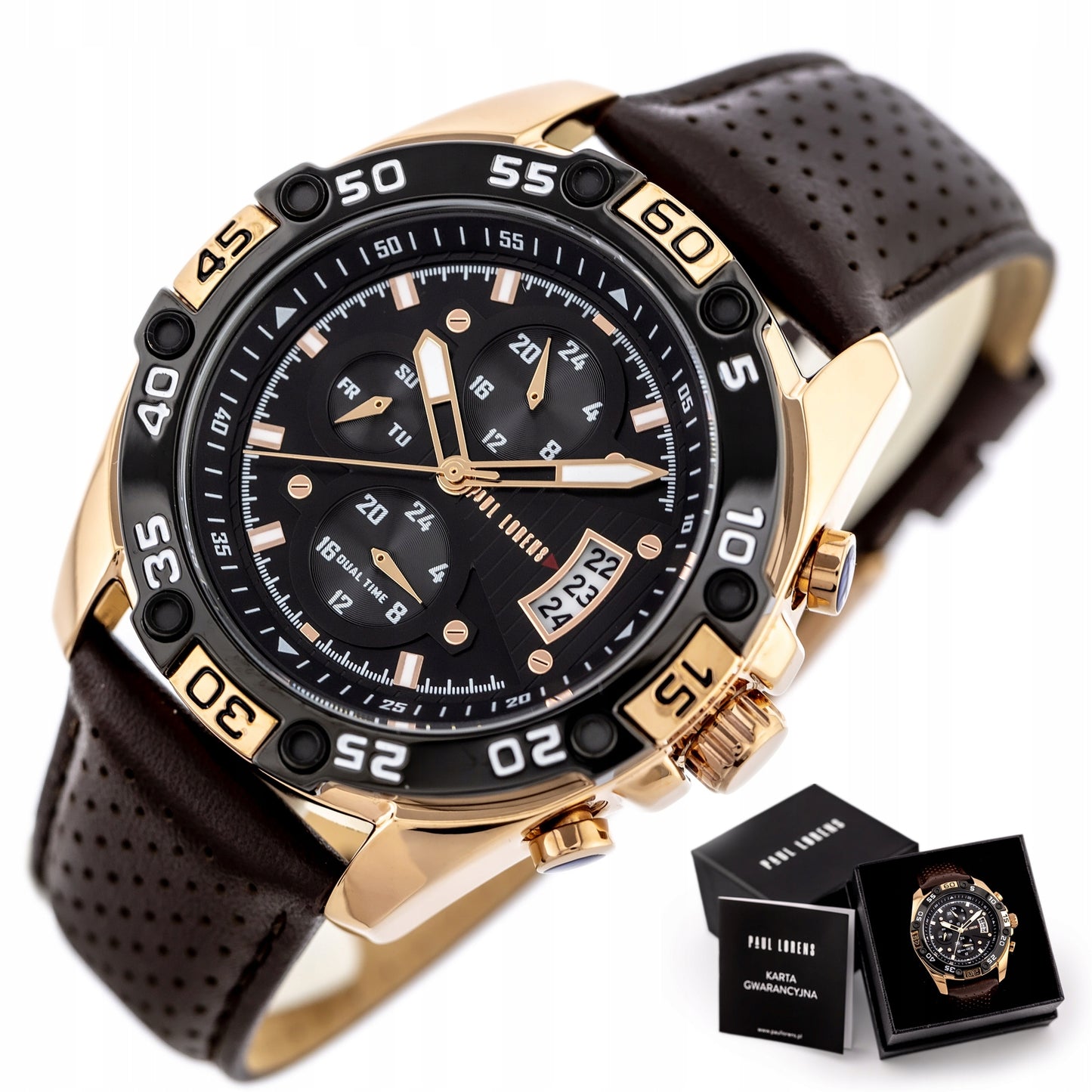 VYRIŠKAS LAIKRODIS PAUL LORENS -PL8754A5-1B1 + DĖŽUTĖ +GRAVERIS