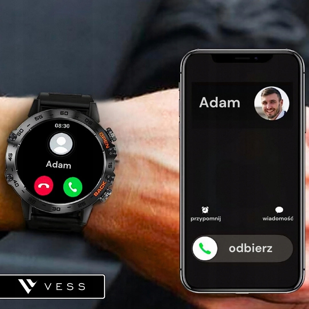 VYRIŠKAS IŠMANUSIS LAIKRODIS SMARTWATCH 360x360 SKAMBUČIAI MENIU LIETUVIŠKAS VANDENIUI ATSPARUS + DOVANA
