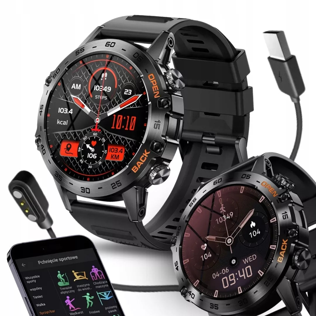 VYRIŠKAS IŠMANUSIS LAIKRODIS SMARTWATCH 360x360 SKAMBUČIAI MENIU LIETUVIŠKAS VANDENIUI ATSPARUS + DOVANA