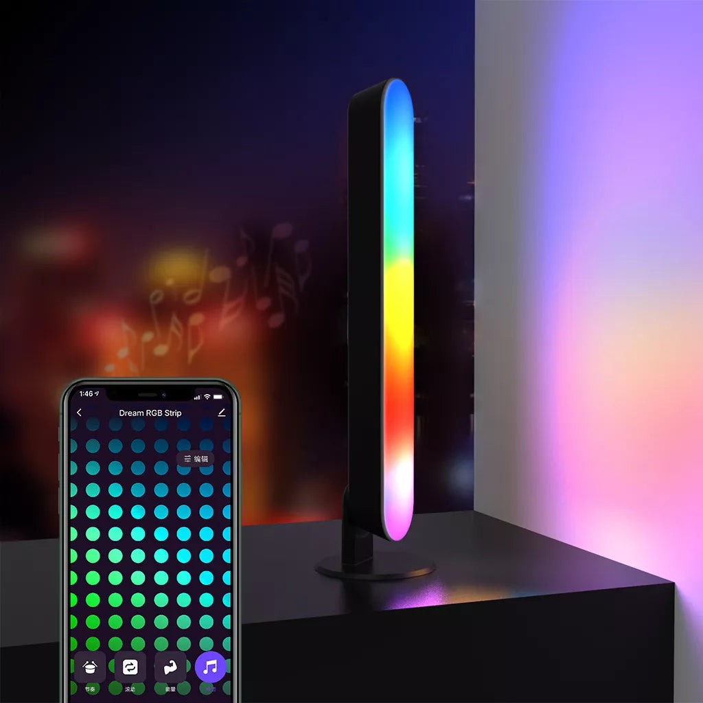 2 vnt. RGB LED stalinių lempučių rinkinys, TUYA programėlė, skirta monitoriui, televizoriui, USB