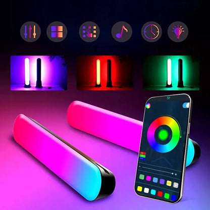 2 vnt. RGB LED stalinių lempučių rinkinys, TUYA programėlė, skirta monitoriui, televizoriui, USB
