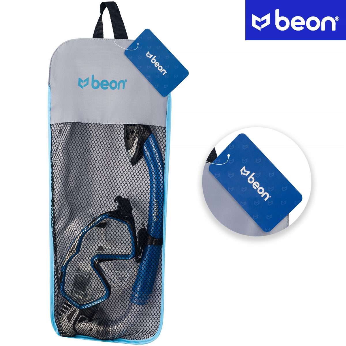 Nardymo rinkinys kaukė ir šnorkelis akiniai ir vamzdelis nardymui BEON