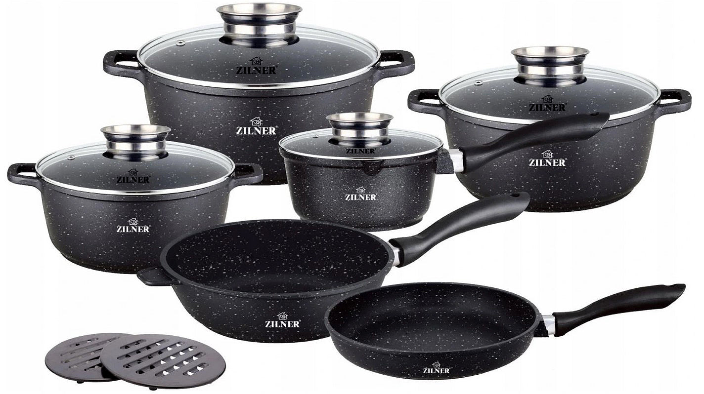 12 vnt. puodų rinkinys "MARMUR ZILNER INDUKCJA 8528"