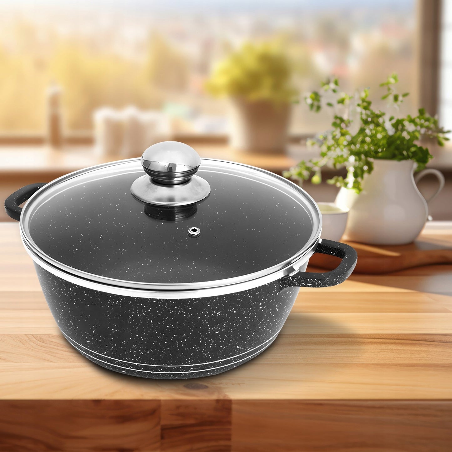 MARMURO PADENGIMO PUODŲ RINKINYS DUJINĖMS IR INDUKCINĖMS VIRYKLĖMS, 12 ELEMENTŲ, SU KELIAIS