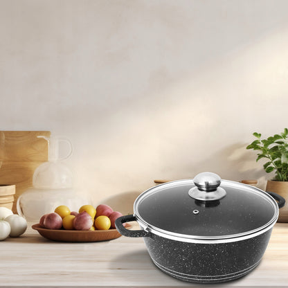 MARMURO PADENGIMO PUODŲ RINKINYS DUJINĖMS IR INDUKCINĖMS VIRYKLĖMS, 12 ELEMENTŲ, SU KELIAIS