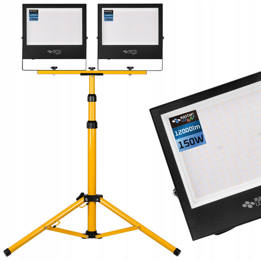 Rinkinys LED prožektorius su trikoju 2x150W 4500K statybinis darbinis