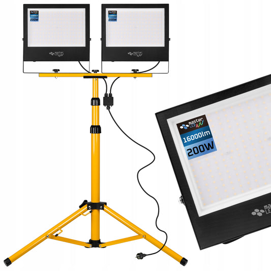 Rinkinys šviestuvas LED stovas 2x200W 4500K statybinis darbui