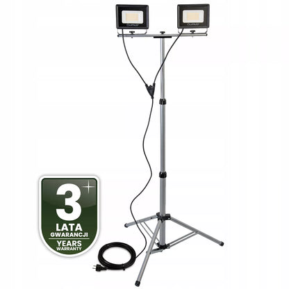 ZESTAW HALOGEN naświetlacz LAMPA LED STATYW 2x50W Roboczy BUDOWLANY MOCNY