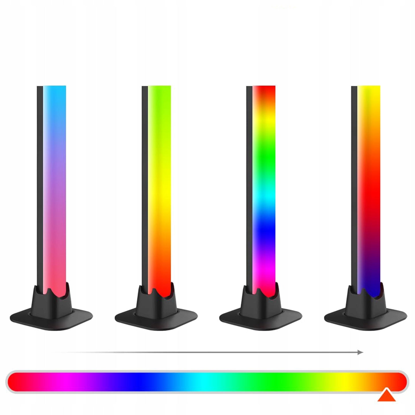 LED STULPŲ RINKINYS DAUGIASPALVIS BAR RINKINYS 2 x LED LEMPA RGB ŠVIESOS JUOSTA