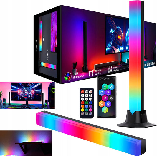 LED STULPŲ RINKINYS DAUGIASPALVIS BAR RINKINYS 2 x LED LEMPA RGB ŠVIESOS JUOSTA