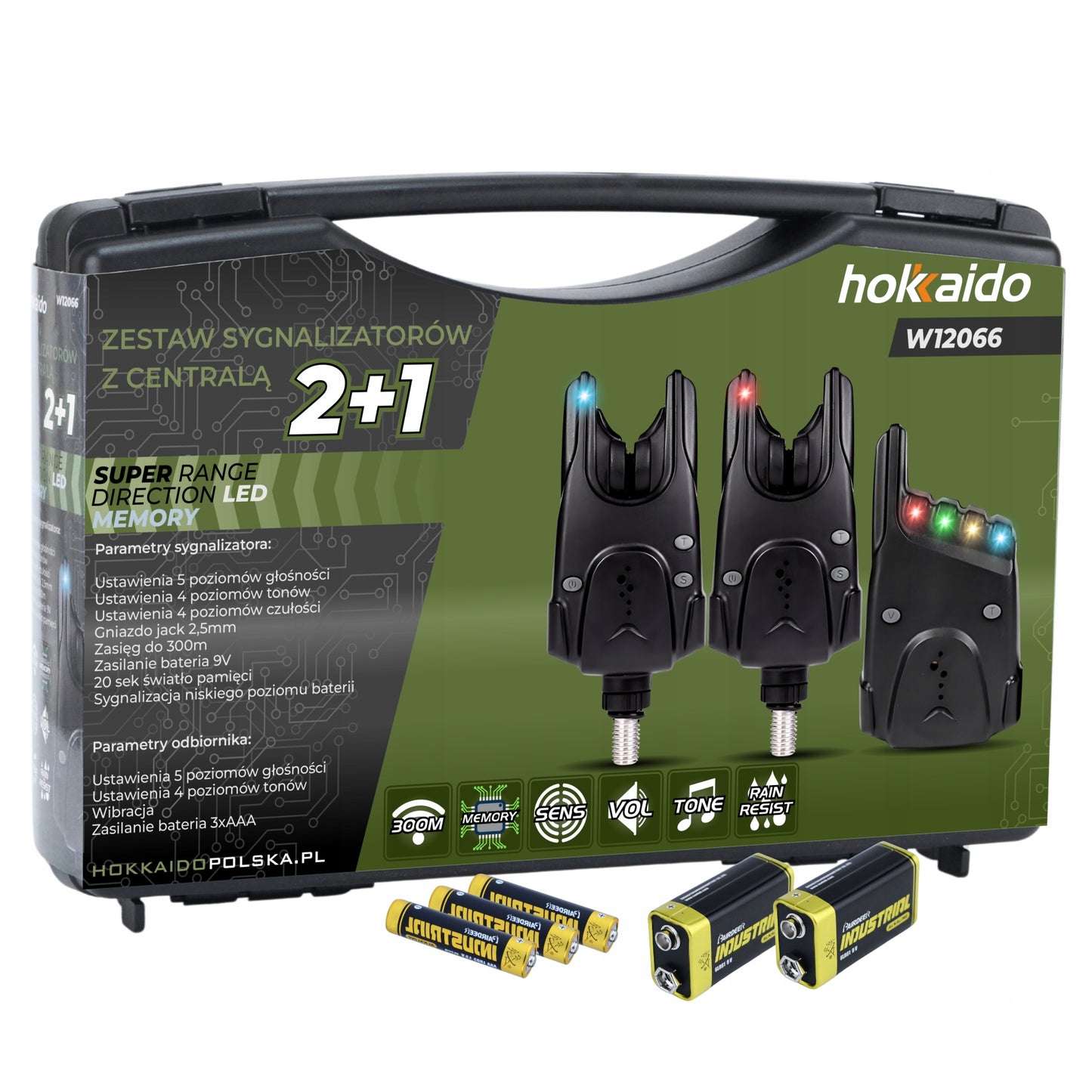 ŽVEJYBINIŲ SIGNALIZATORIŲ RINKINYS HOKKAIDO SU CENTRU 2+1 + BATERIJOS LAGAMINĖLIS