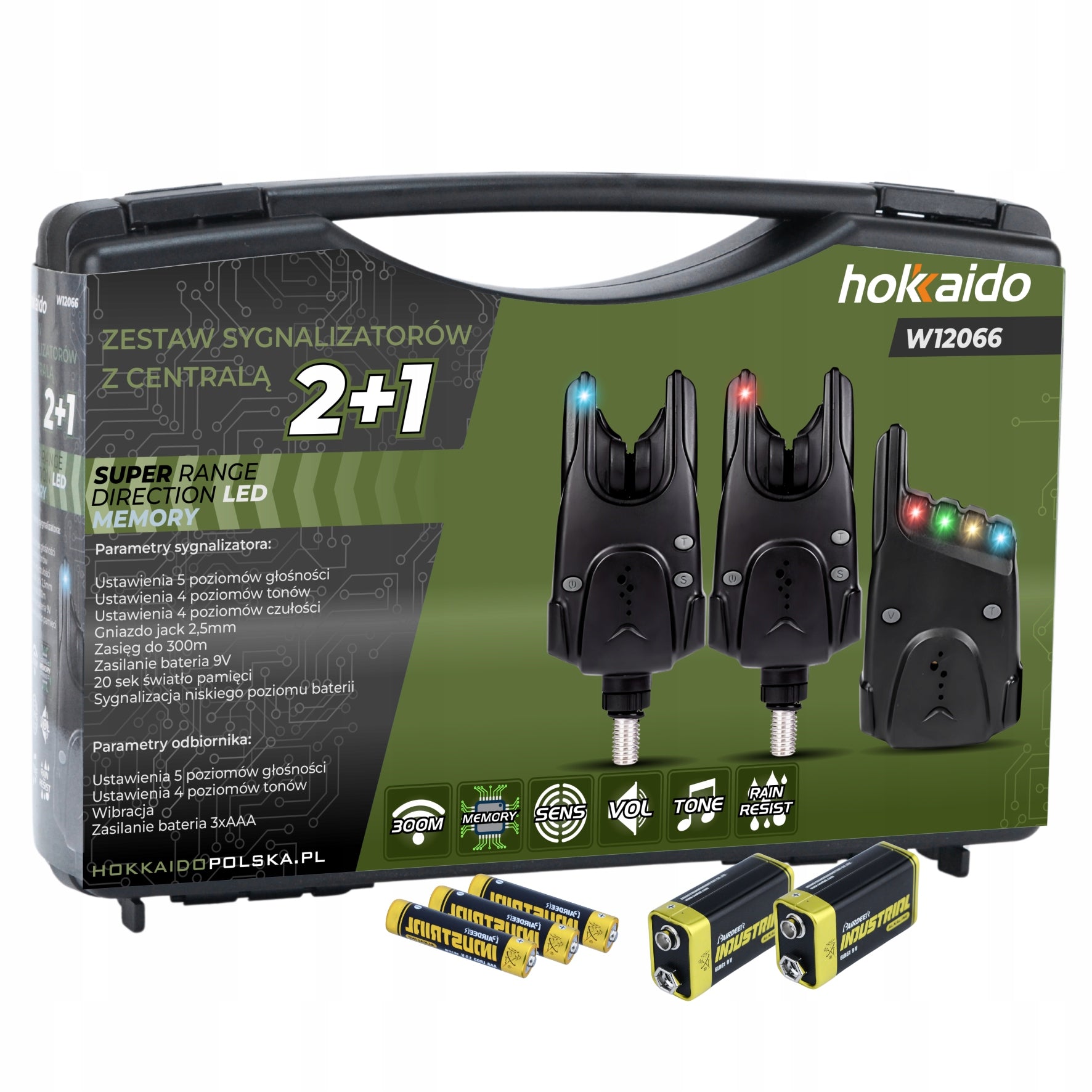 ŽVEJYBINIŲ SIGNALIZATORIŲ RINKINYS HOKKAIDO SU CENTRU 2+1 + BATERIJOS LAGAMINĖLIS