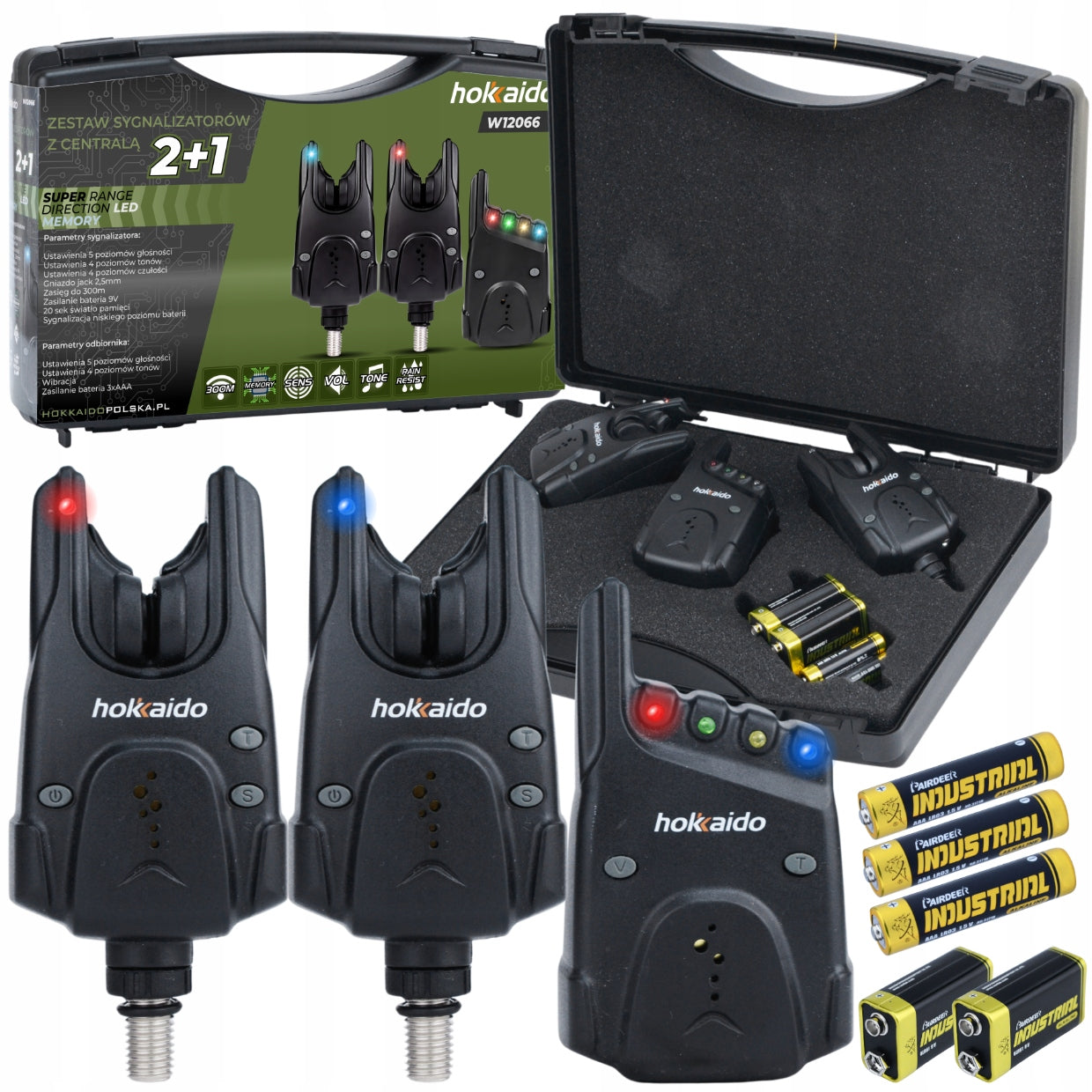 ŽVEJYBINIŲ SIGNALIZATORIŲ RINKINYS HOKKAIDO SU CENTRU 2+1 + BATERIJOS LAGAMINĖLIS