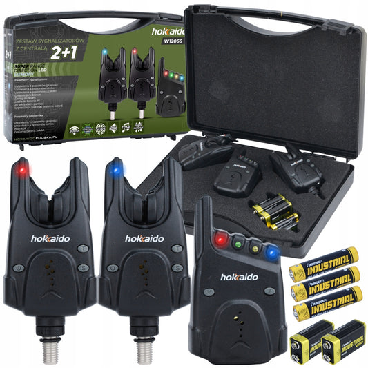 ŽVEJYBINIŲ SIGNALIZATORIŲ RINKINYS HOKKAIDO SU CENTRU 2+1 + BATERIJOS LAGAMINĖLIS