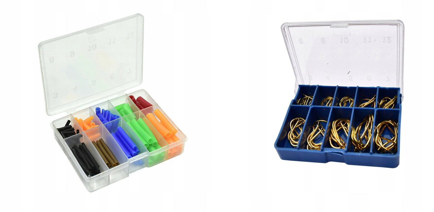 Žvejybos rinkinys 2x meškerė 2x ritė krepšys tinklas stovai jaukas priedai