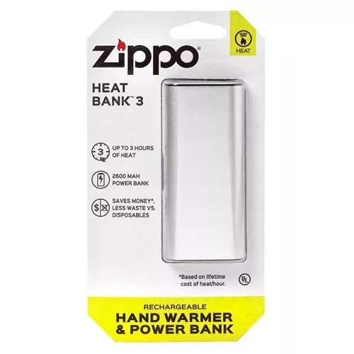 ZIPPO HEAT BANK 3 | POWERBANK IR RANKĖS ŠILDYTUVAS 2IN1 | 2600 mAh