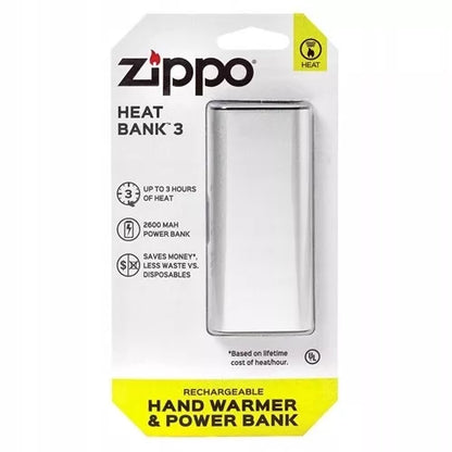 ZIPPO HEAT BANK 3 | POWERBANK IR RANKĖS ŠILDYTUVAS 2IN1 | 2600 mAh