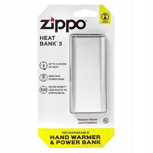 ZIPPO HEAT BANK 3 | POWERBANK IR RANKĖS ŠILDYTUVAS 2IN1 | 2600 mAh