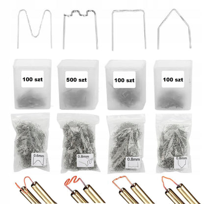 Plastiko suvirinimo pistoletas su lituokliu ir 800+ segtukų