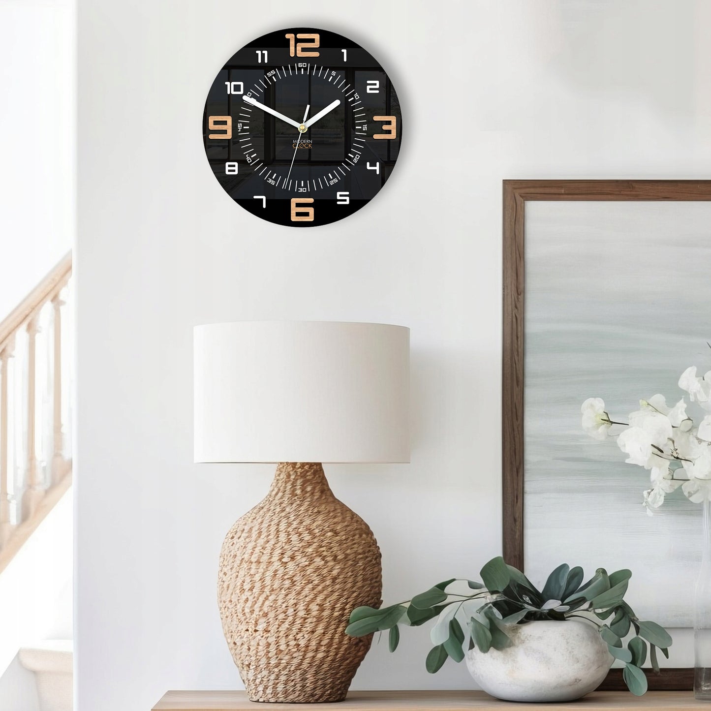 Alaska sieninis laikrodis juodas - 3D skaitomas - modernus - TYLUS