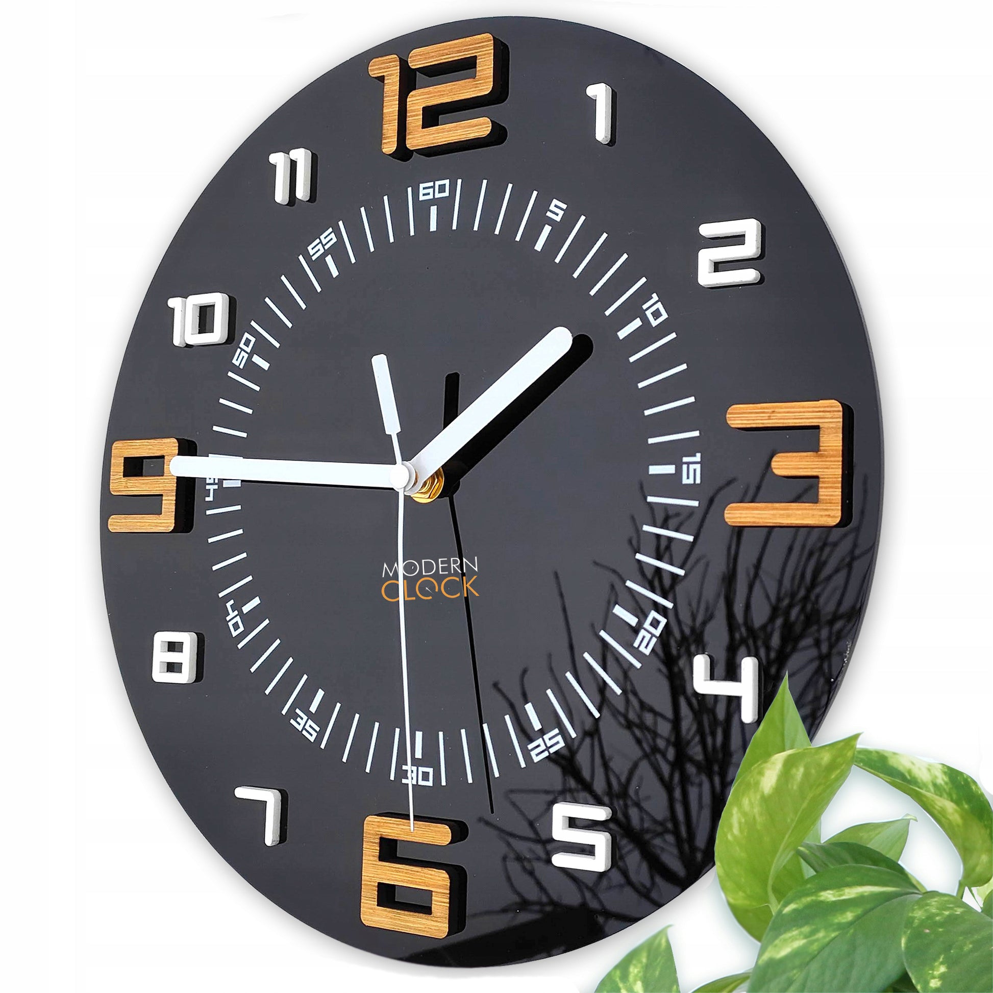 Alaska sieninis laikrodis juodas - 3D skaitomas - modernus - TYLUS