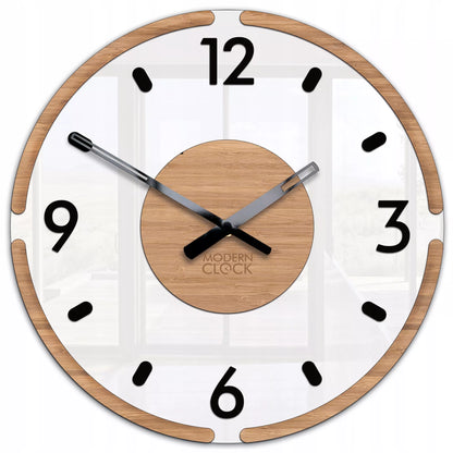 Sieninis laikrodis DUBAI 30 cm – tylus mechanizmas, „premium scandi 3D“ dizainas