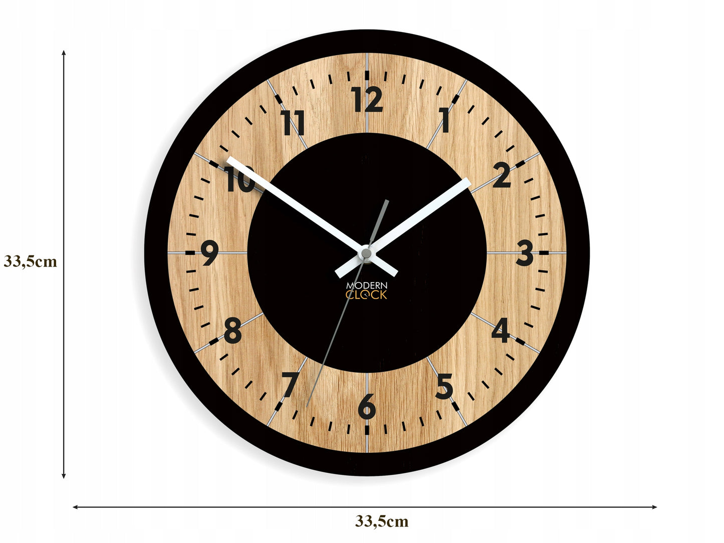 Sieninis laikrodis Medieninis ąžuolinis TOKIO – aiškus dizainas – svetainei