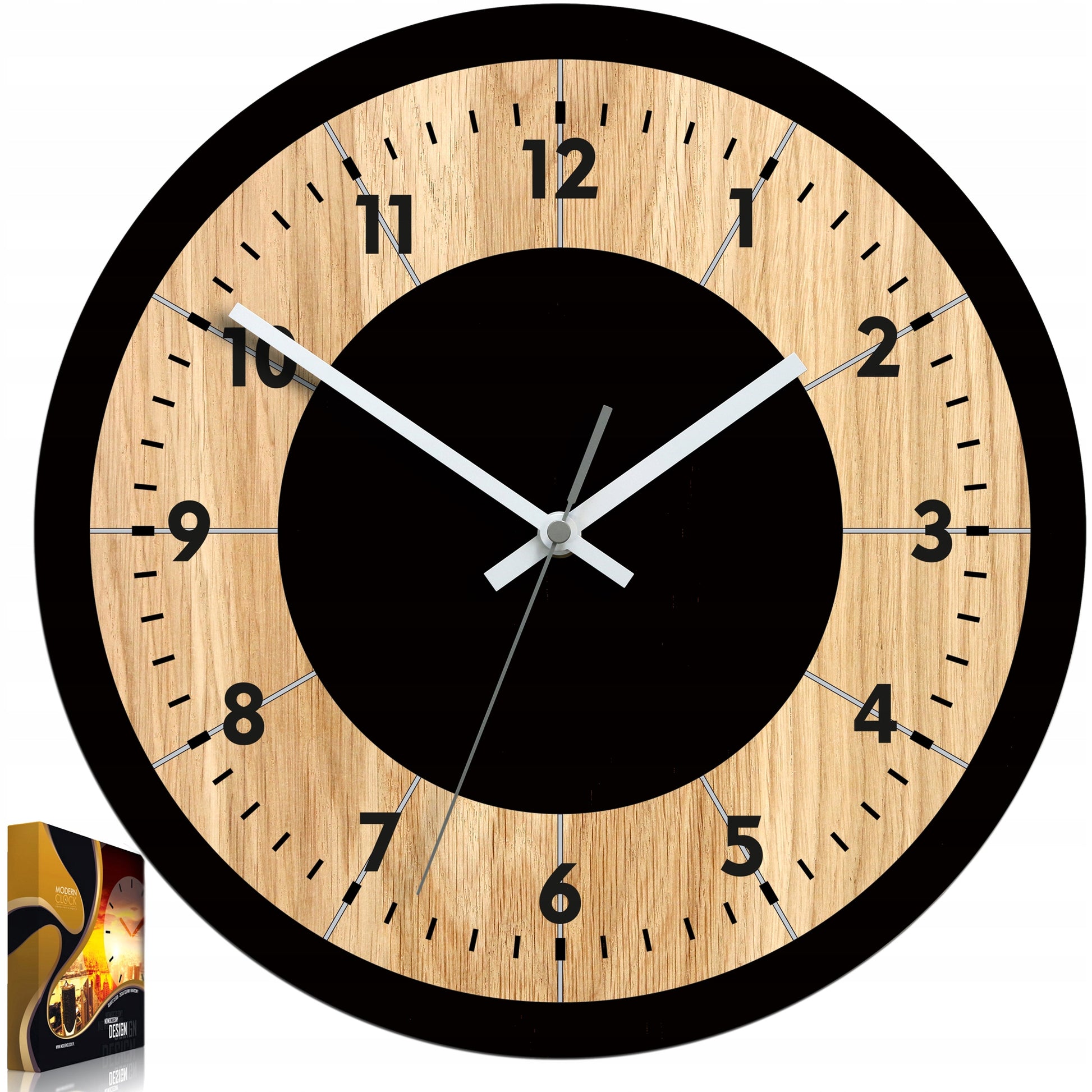 Sieninis laikrodis Medieninis ąžuolinis TOKIO – aiškus dizainas – svetainei