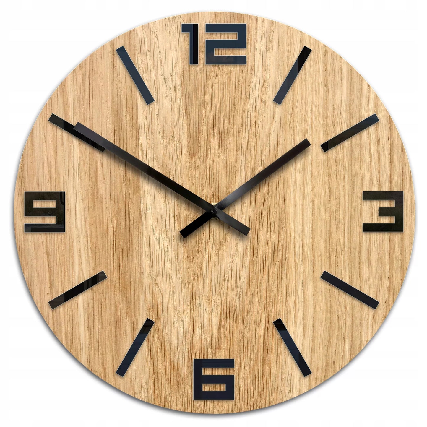 Medinis sieninis laikrodis Ąžuolinis ARABIC - 40 cm tylus, laikrodis svetainei