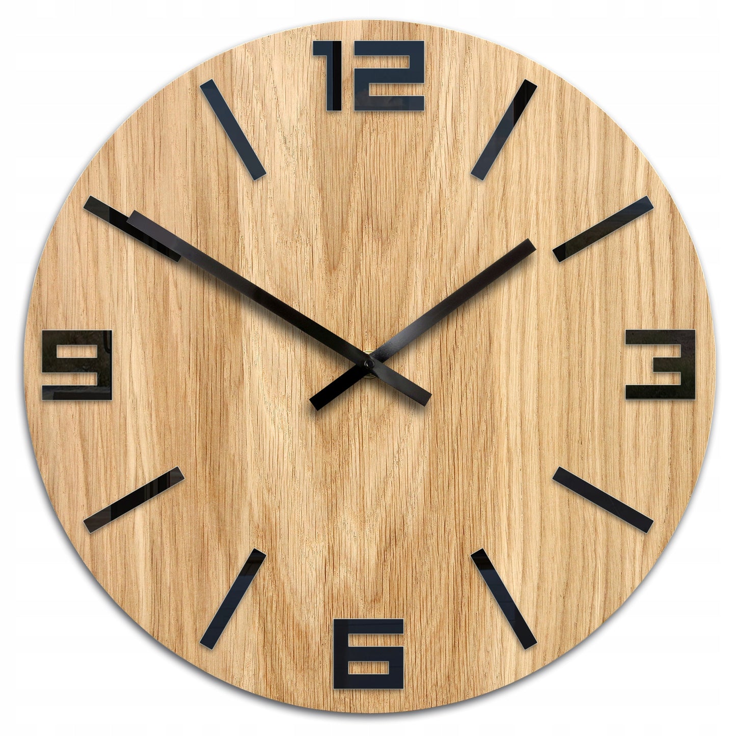 Medinis sieninis laikrodis Ąžuolinis ARABIC - 40 cm tylus, laikrodis svetainei