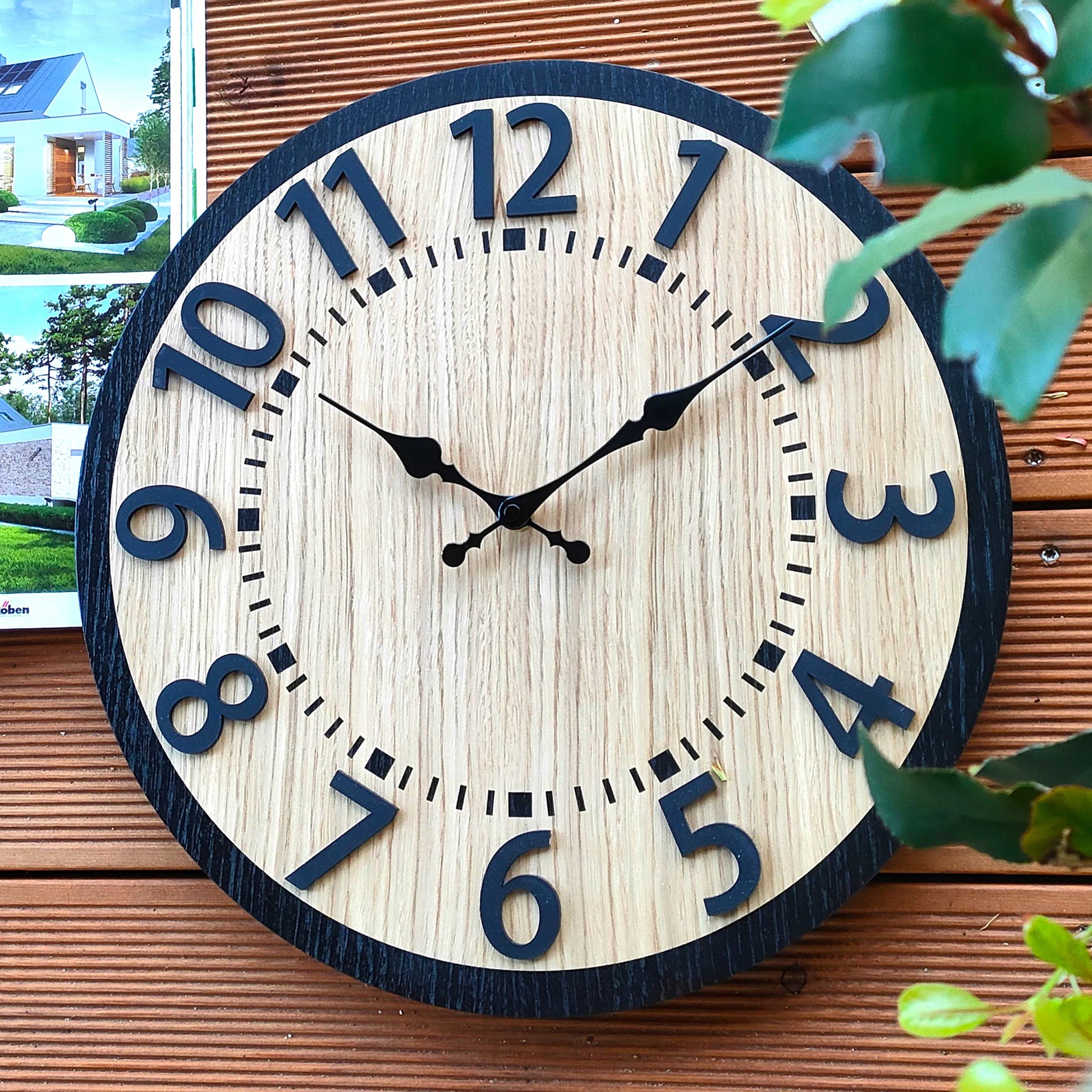 Medinis sieninis laikrodis Berlyno ąžuolinis - 40 cm tylus - svetainei - dovanai