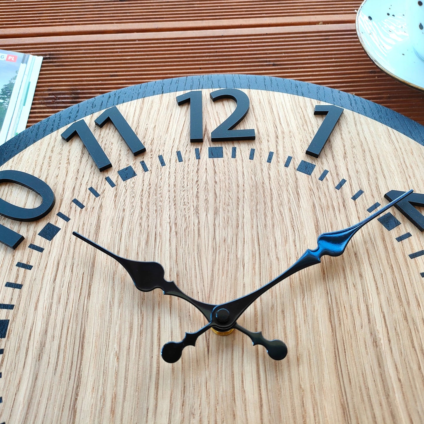 Medinis sieninis laikrodis Berlyno ąžuolinis - 40 cm tylus - svetainei - dovanai