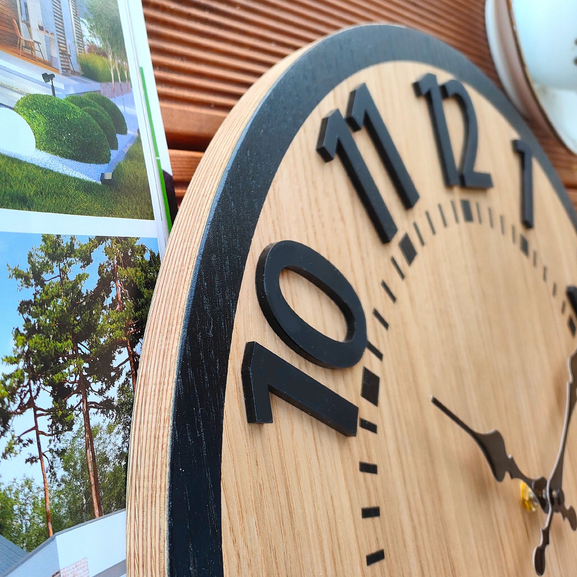 Medinis sieninis laikrodis Berlyno ąžuolinis - 40 cm tylus - svetainei - dovanai