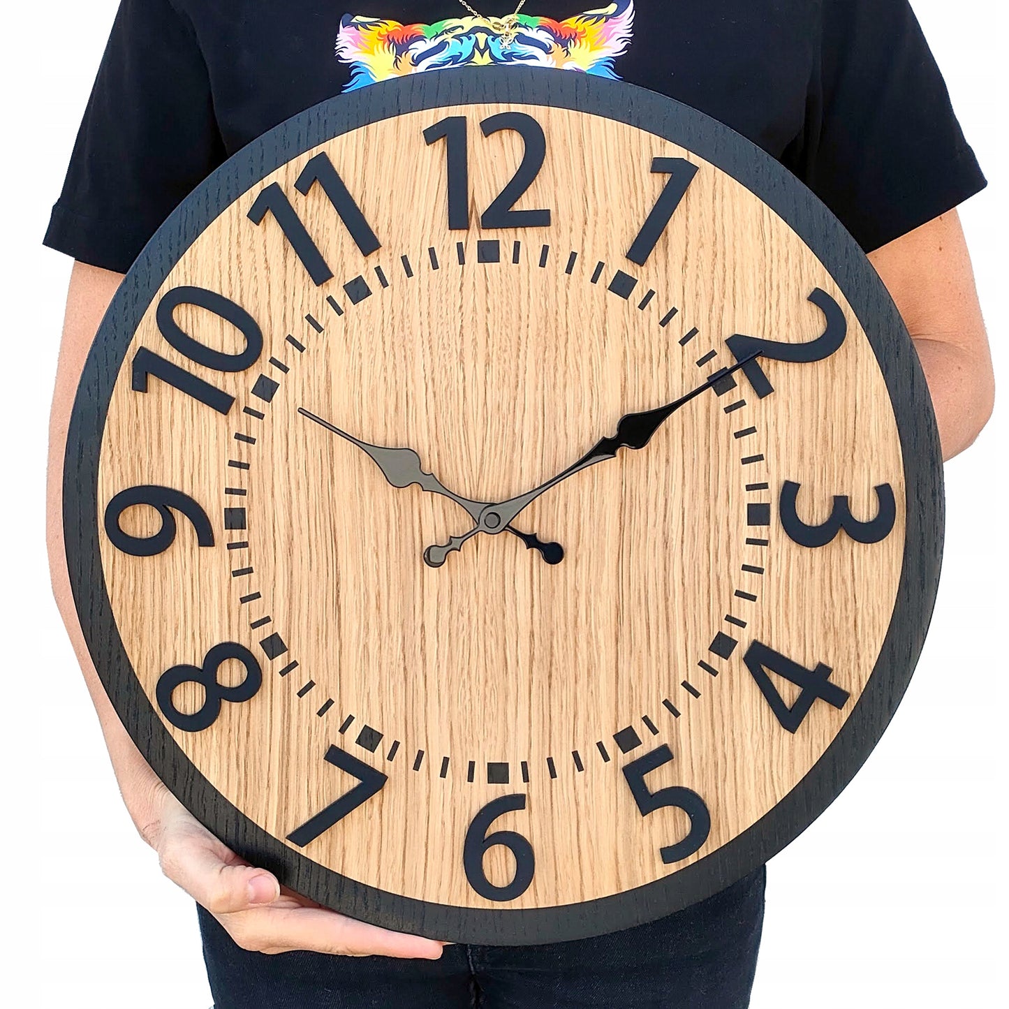 Medinis sieninis laikrodis Berlyno ąžuolinis - 40 cm tylus - svetainei - dovanai