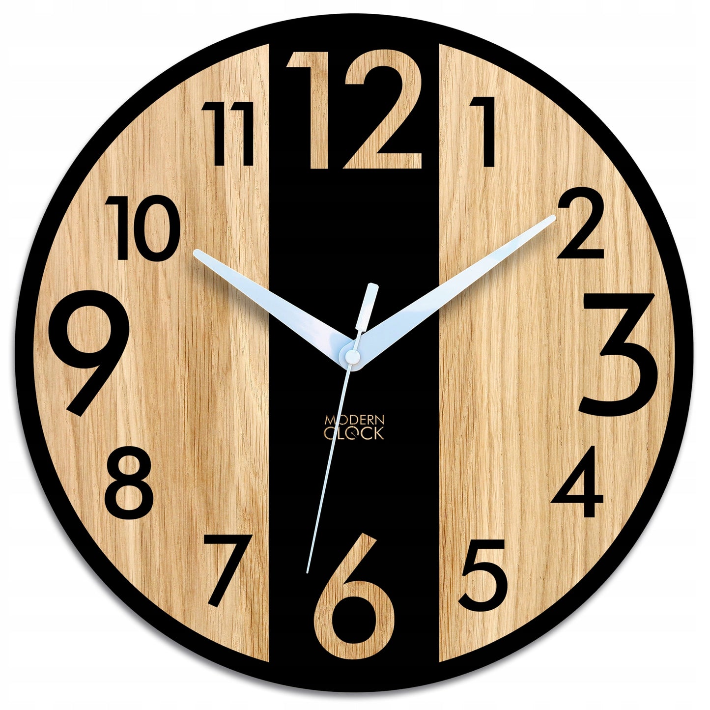 Medinis sieninis laikrodis Ąžuolinis LINCOLN - 33 cm tylus, svetainės laikrodis