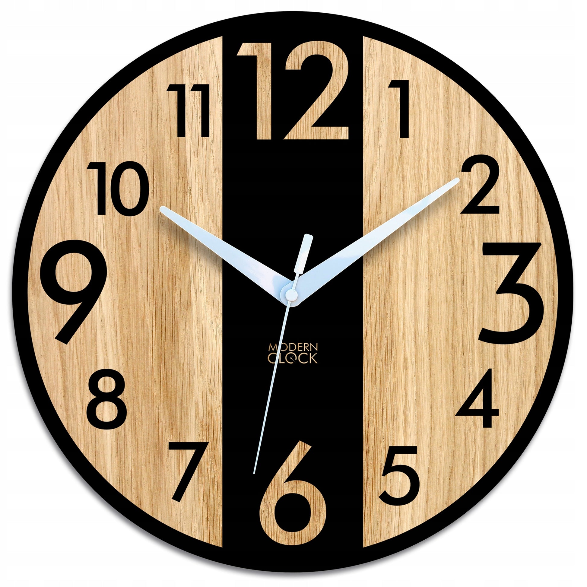 Medinis sieninis laikrodis Ąžuolinis LINCOLN - 33 cm tylus, svetainės laikrodis