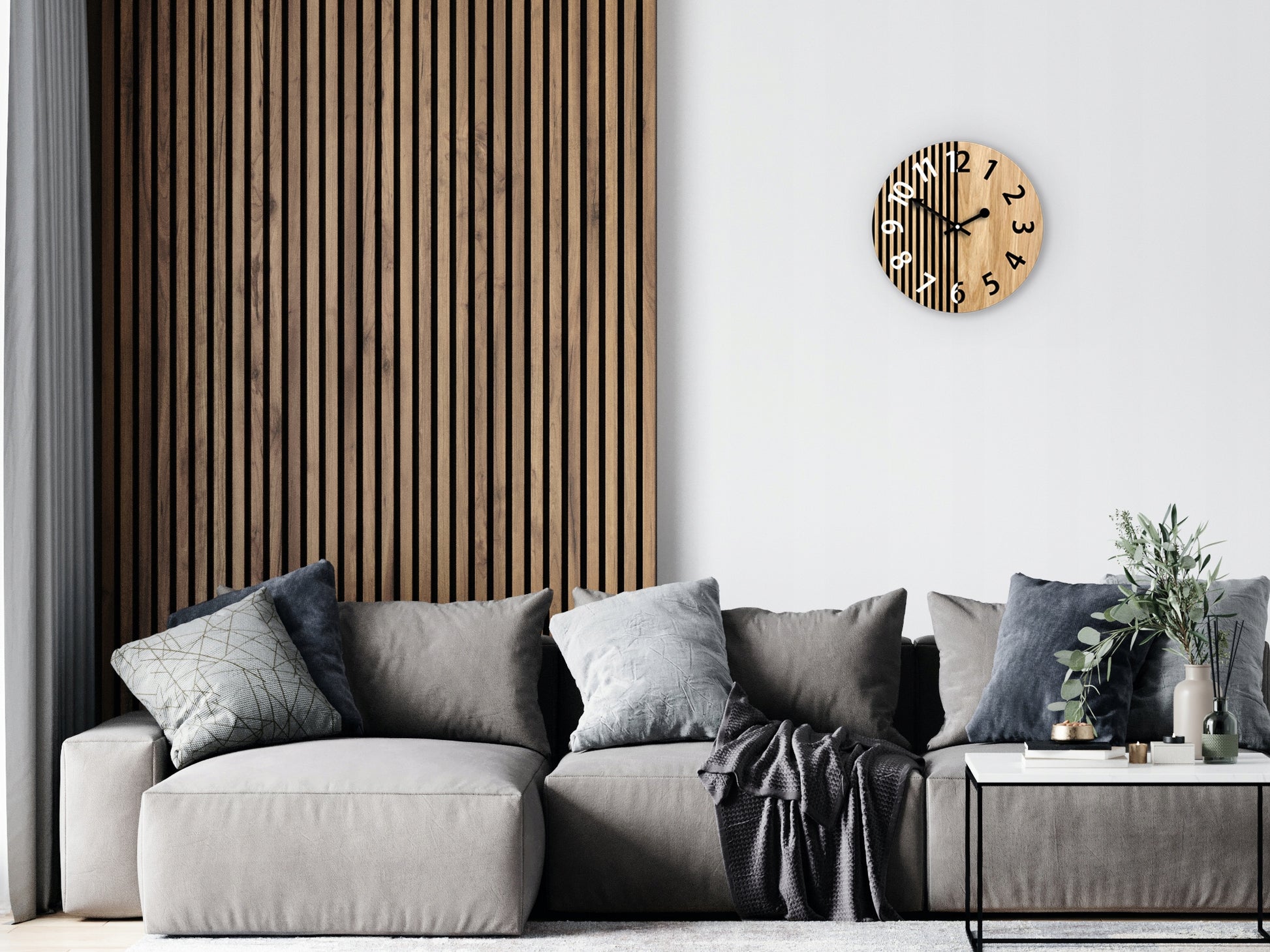 Ąžuolinis medinis sieninis laikrodis NEPAL 33 cm tylus