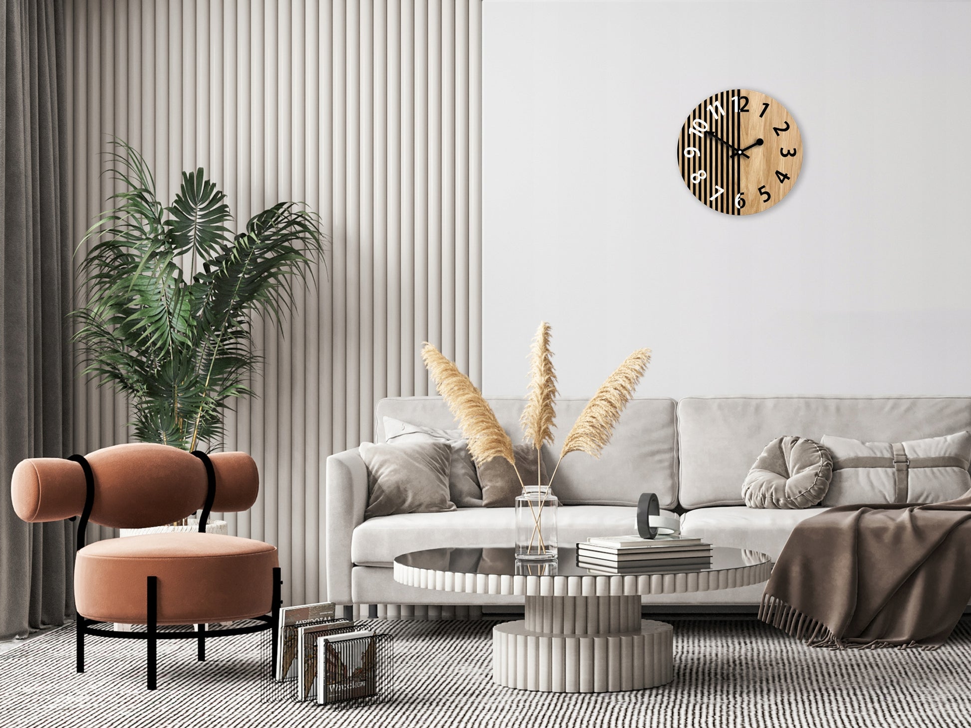 Ąžuolinis medinis sieninis laikrodis NEPAL 33 cm tylus