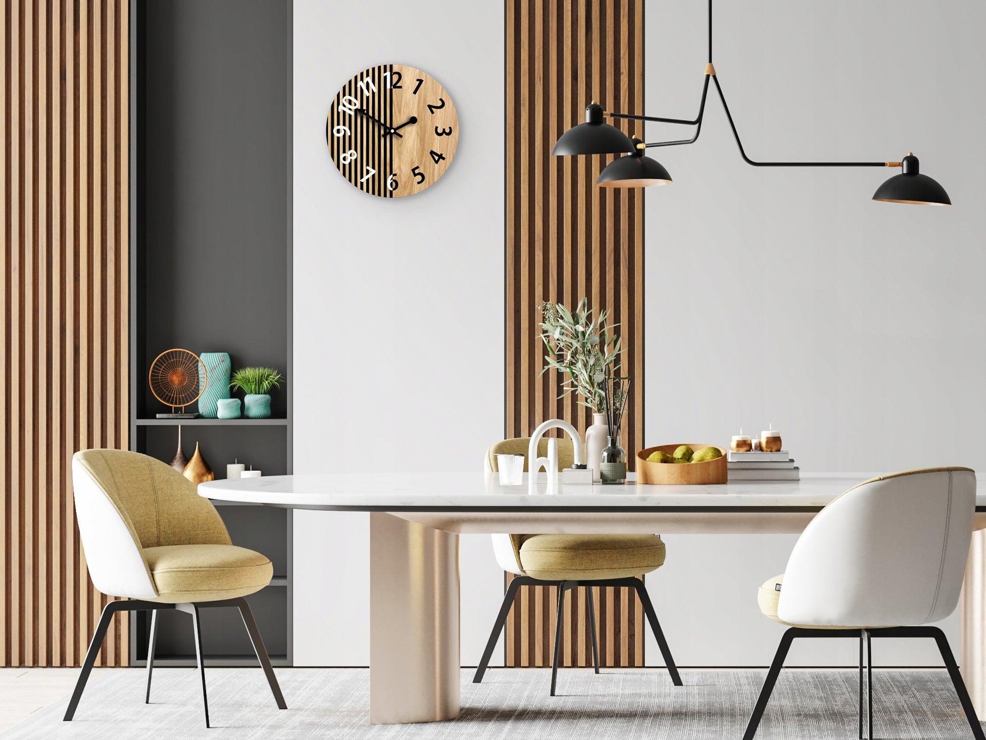 Ąžuolinis medinis sieninis laikrodis NEPAL 33 cm tylus