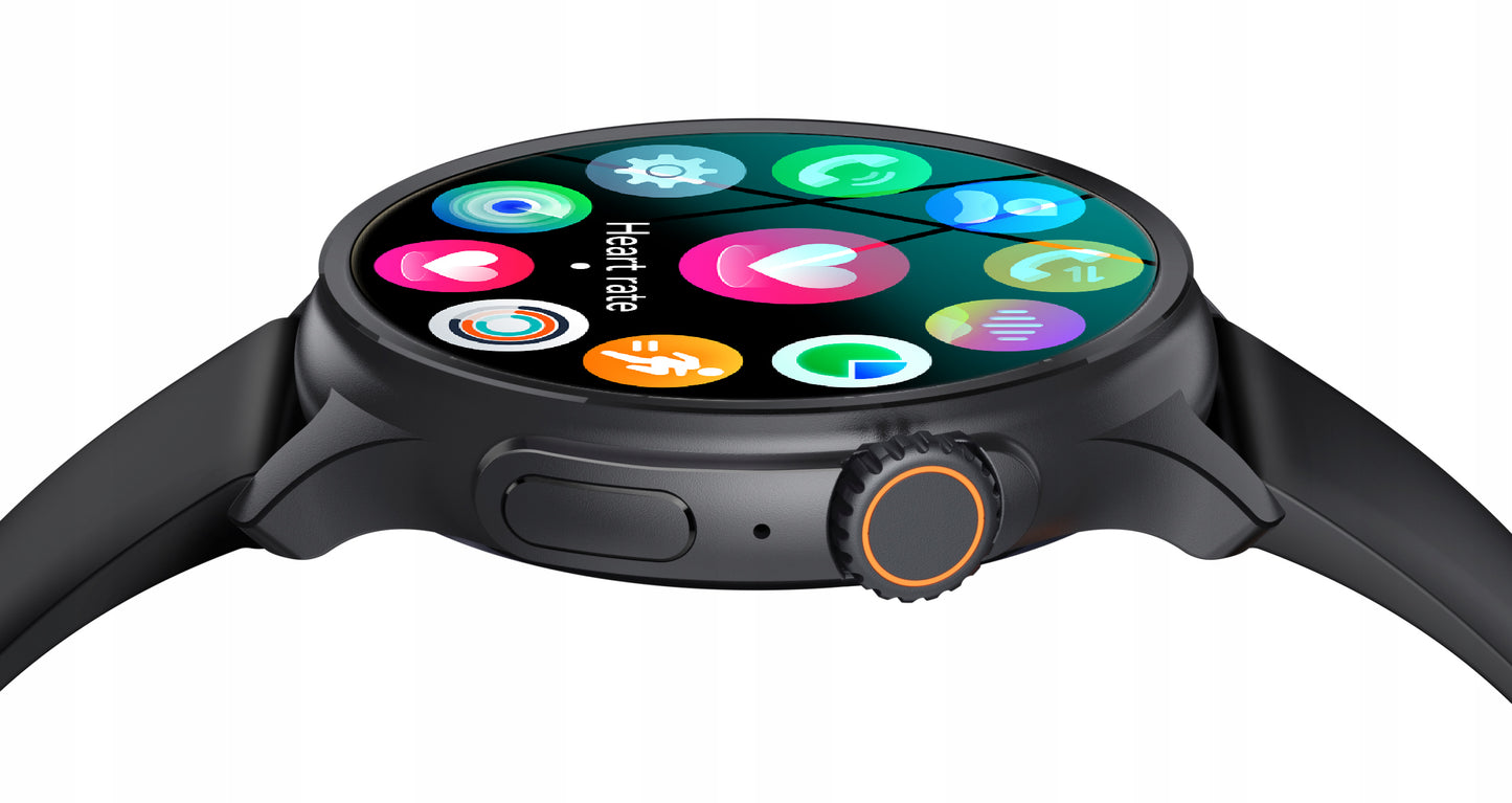 Vyriškas išmanusis laikrodis funkcijos PRANEŠIMAI PULSAS GlacierX Aura Juodas