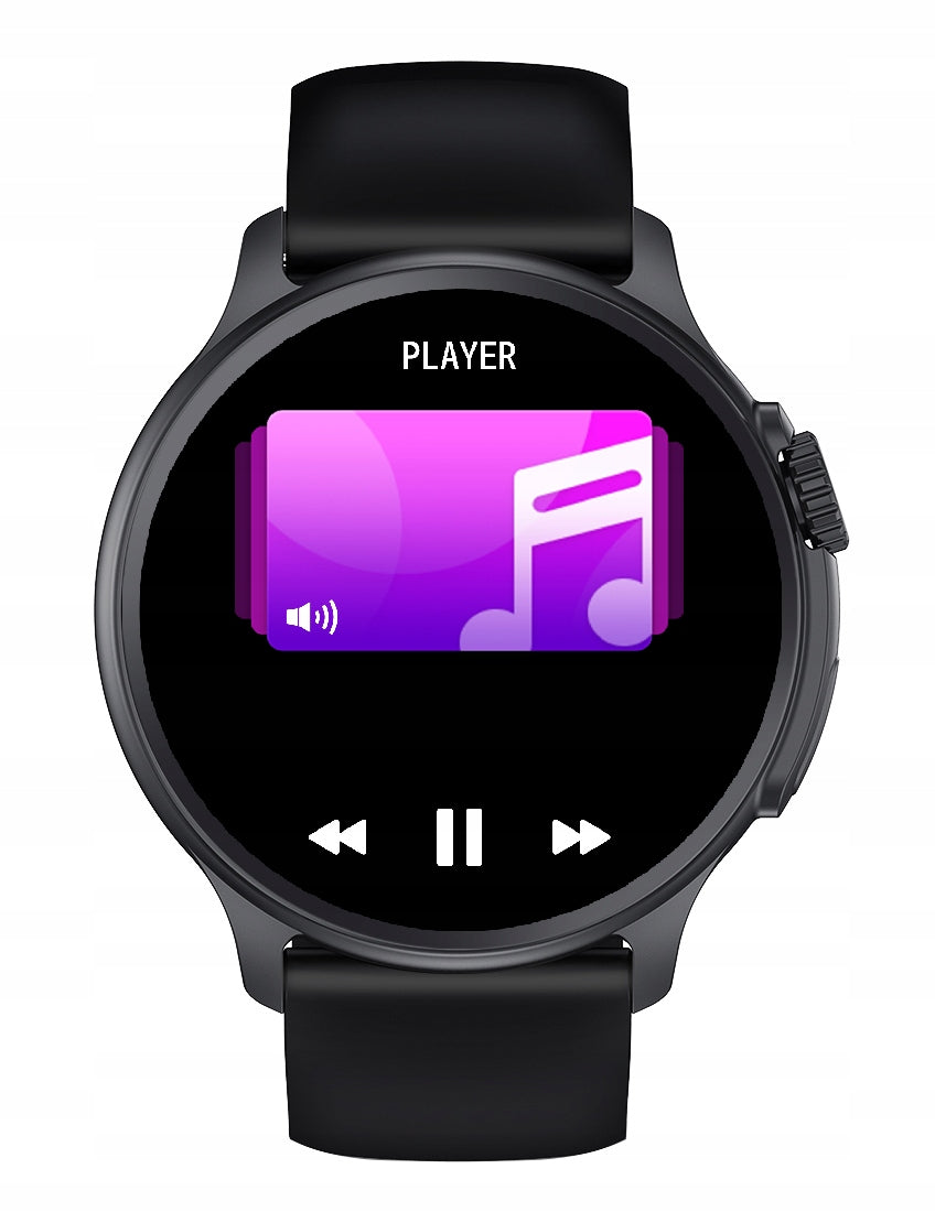 Vyriškas išmanusis laikrodis funkcijos PRANEŠIMAI PULSAS GlacierX Aura Juodas