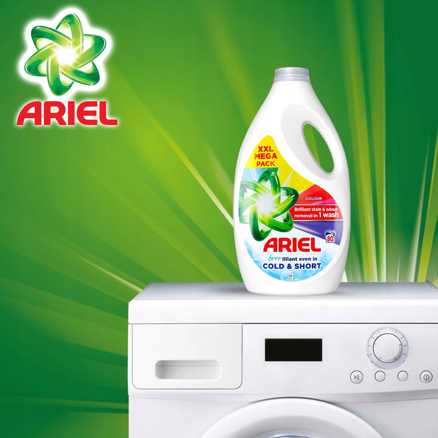 Ariel Cold Wash spalvos skalbimo gelis 80 skalbimų 2,64 L