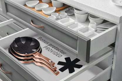 3 granitinės keptuvės 20/24/28cm BERLINGER HAUS Metallic Line Rosegold