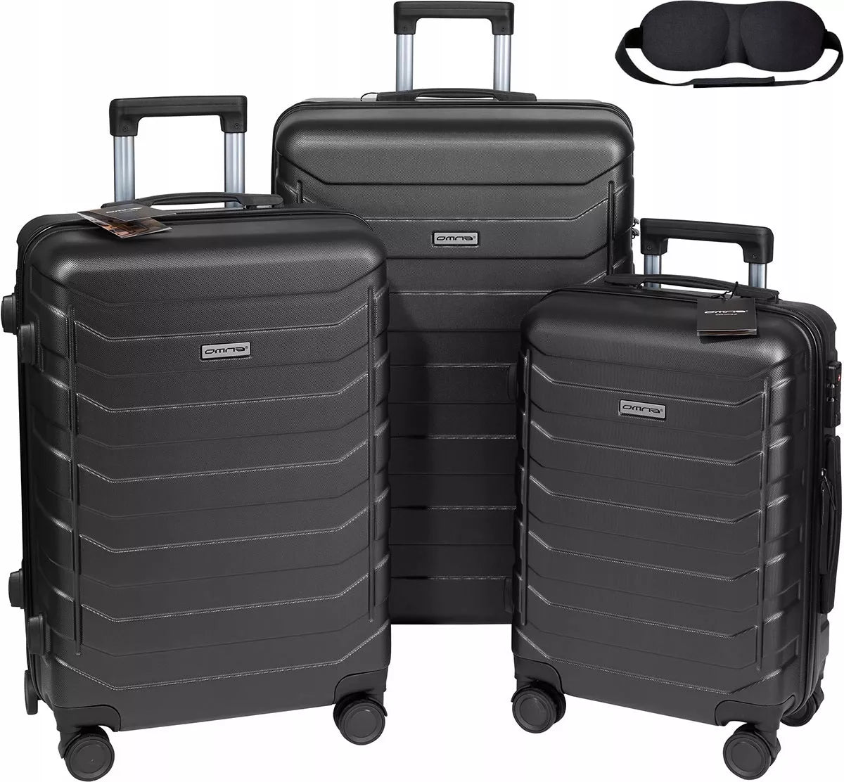 3 kelioninių lagaminų rinkinys 3in1 ABS bagažas lagaminas ant ratukų 94L+63L+40L
