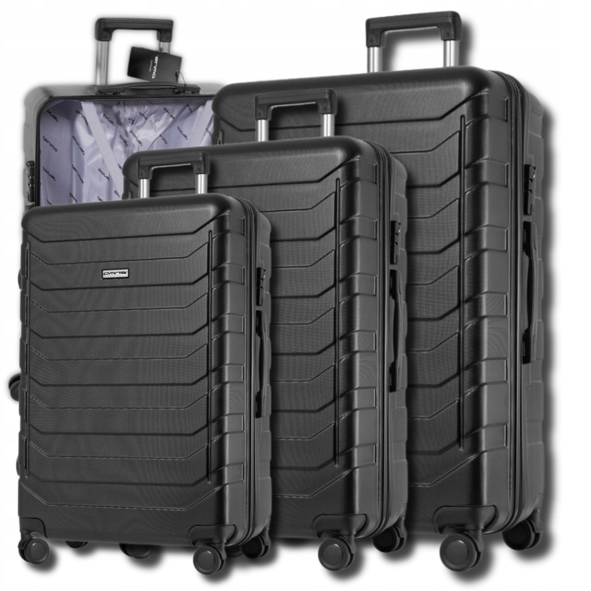 3 kelioninių lagaminų rinkinys 3in1 ABS bagažas lagaminas ant ratukų 94L+63L+40L