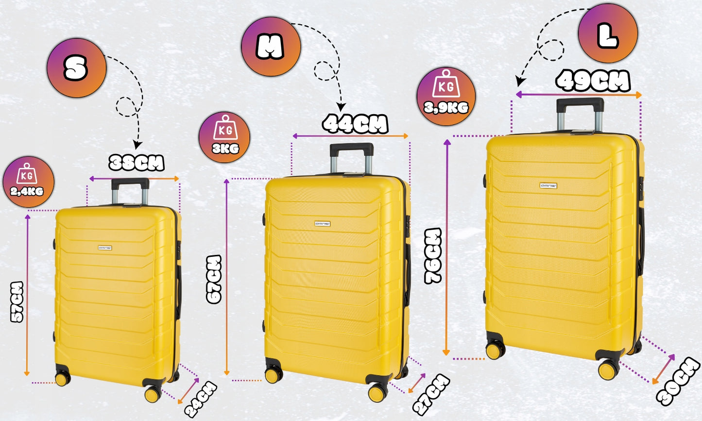 3 kelioninių lagaminų rinkinys 3in1 ABS bagažas lagaminas ant ratukų 94L+63L+40L