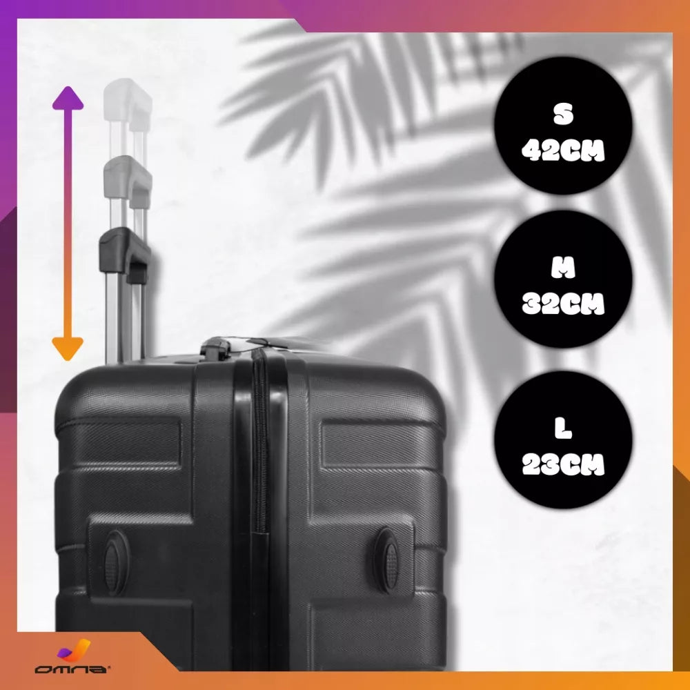 3 kelioninių lagaminų rinkinys 3in1 ABS bagažas lagaminas ant ratukų 94L+63L+40L