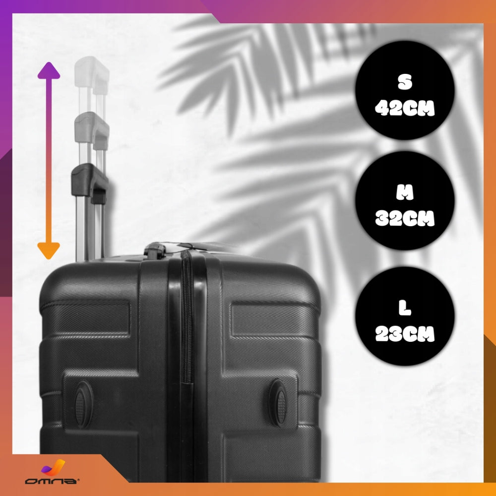 3 kelioninių lagaminų rinkinys 3in1 ABS bagažas lagaminas ant ratukų 94L+63L+40L