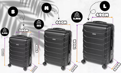 3 kelioninių lagaminų rinkinys 3in1 ABS bagažas lagaminas ant ratukų 94L+63L+40L